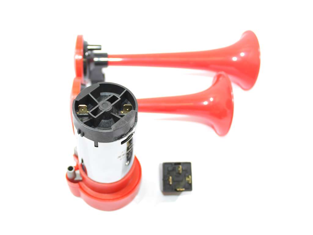 BOCINA COMPRESOR UNIV. 12V. 2 CORNETAS C/COMPRESOR