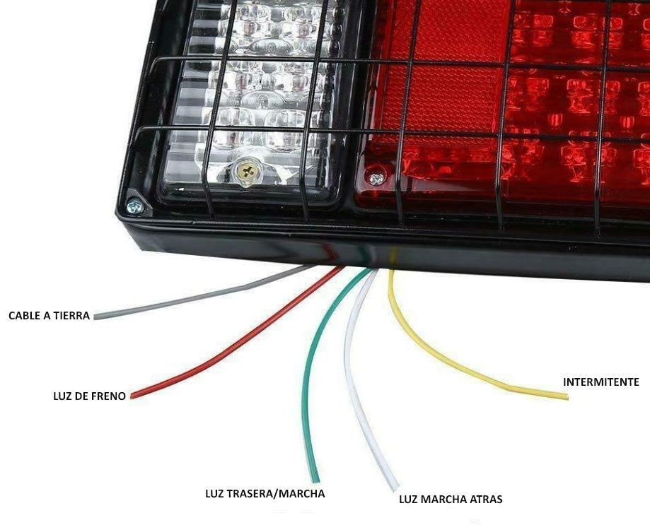 Luz Led Faro Trasero Camion Zorra Remolque c/Rejilla 12V