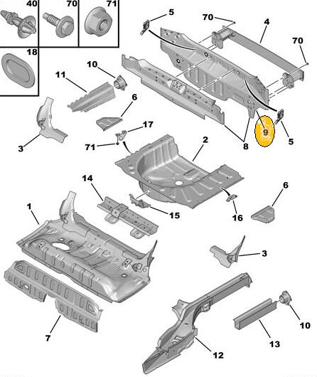 PANEL TRASERO CITROEN C4 2012 EN ADELANTE EXTERIOR ORIGINAL [ORIGINAL PSA]