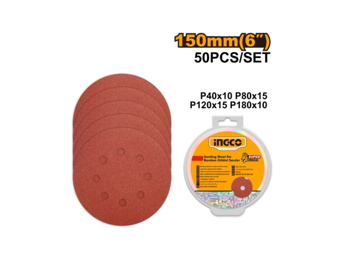Lijas para rotorbital 6 pulgadas (150mm) grano 40, 80, 120, 180