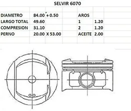 PISTONES 84mm NISSAN TIIDA 1.8 0.50 (MR18DE)