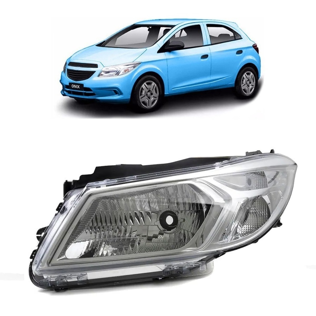 Semioptica Izquierda Chevrolet Onix Prisma 2013 2019 Cromada ARTEB