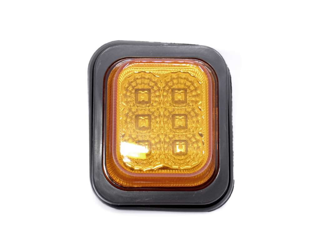 FARO LATERAL UNIV. CUADRADO AMBAR LED 12/24V