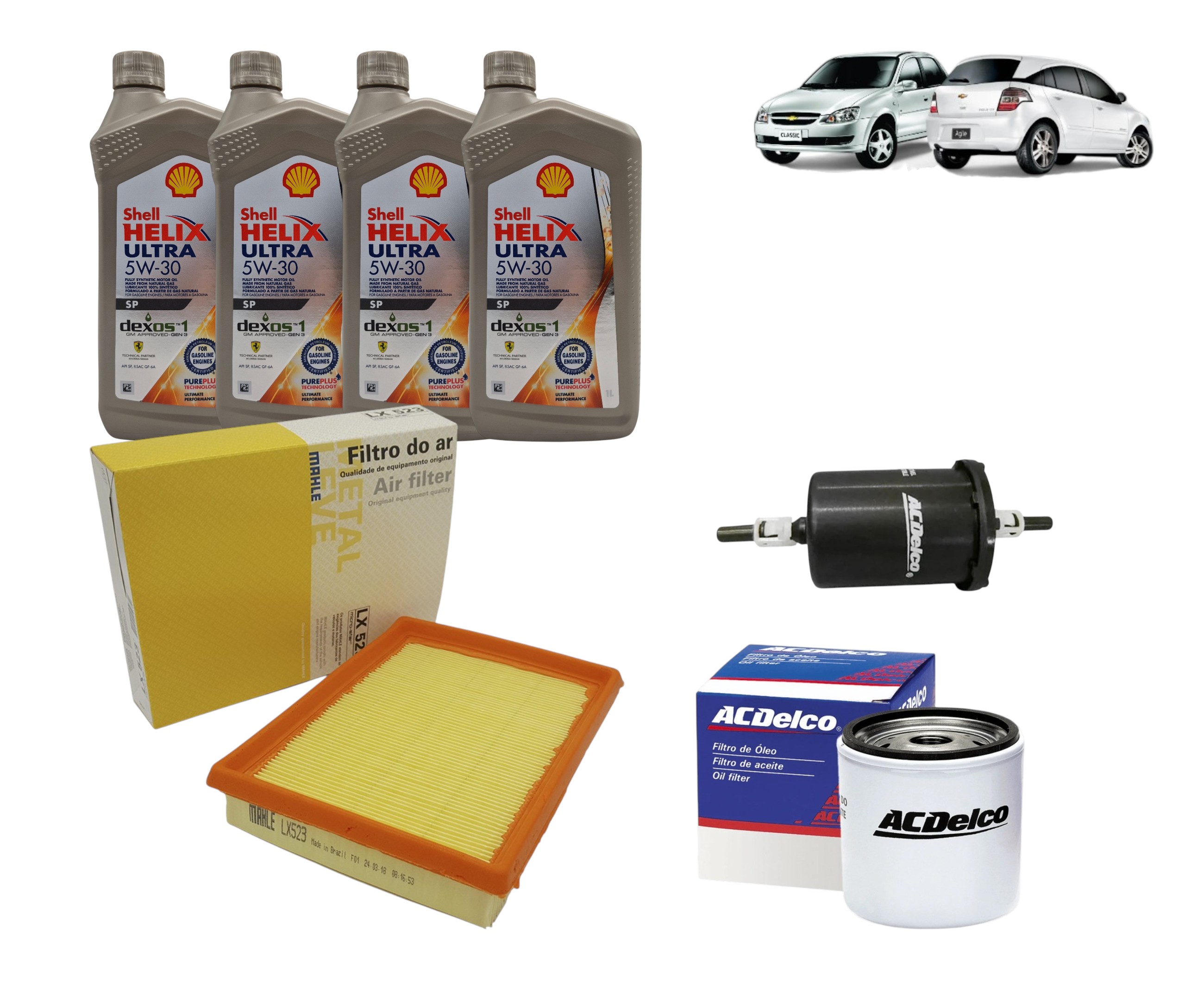 KIT FILTROS Y LUBRICANTE SINTETICO CORSA/AGILE