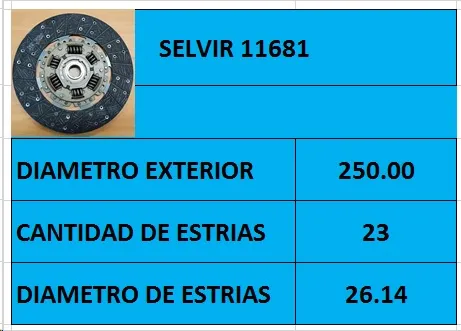 DISCO EMBR 250mm 23 EST MAZDA-MITSUBISHI VALEO