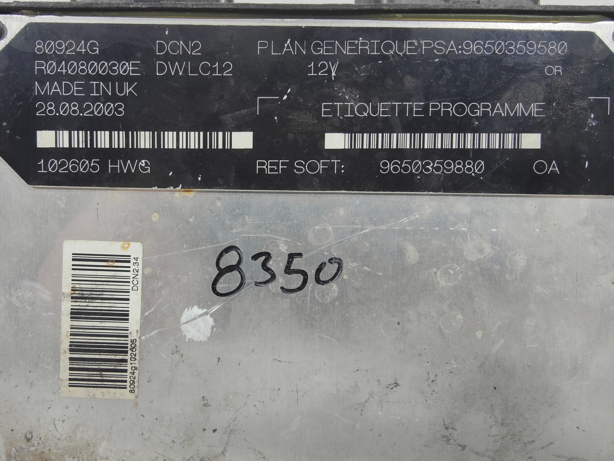 ECU de motor Peugeot 206 1.9D 2003, Ref: 11000-K3C12