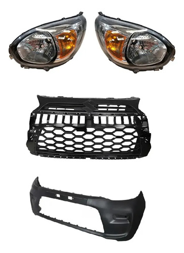 Kit Paragolpe Con Semiopticas Y Rejilla Suzuki Alto 20-24