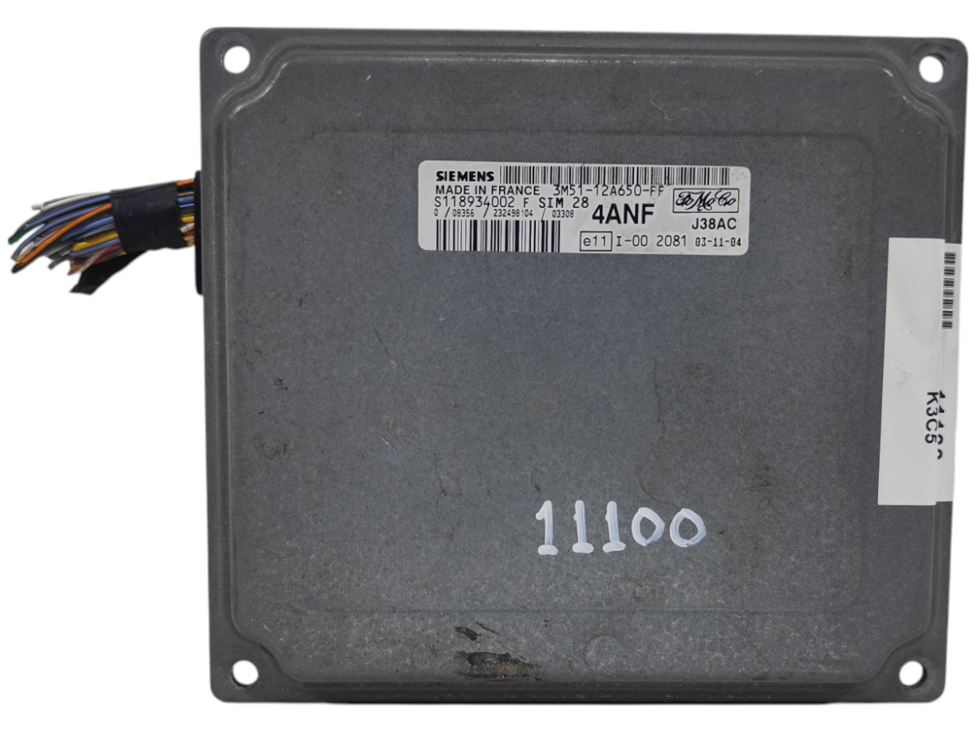 ECU de motor Ford FOCUS 1.6 2008, Ref: 11100-K3C5