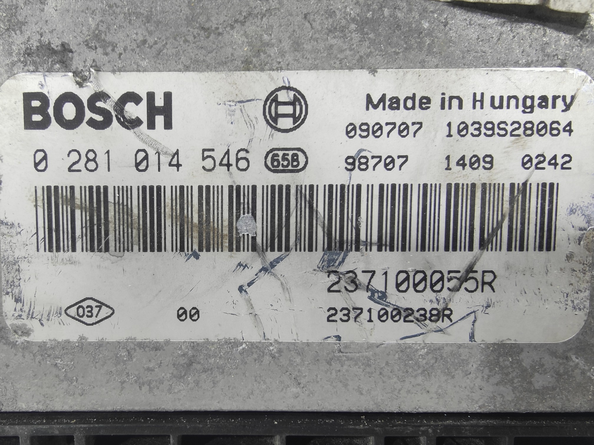 ECU de motor Renault MEGANE III 1.9 DCI 2009, Ref: 8226-K3A7