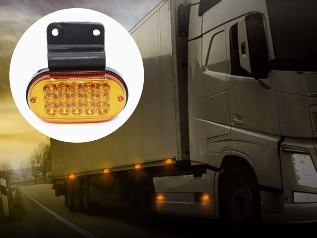 FARO LATERAL UNIV. OVAL LED AMBAR 12V