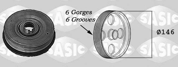 POLEA CIGUEÑAL MASTER 2200- 2500 DCI 6 CANALES G9U SASIC ES IGUAL A R8200555547 [SASIC]