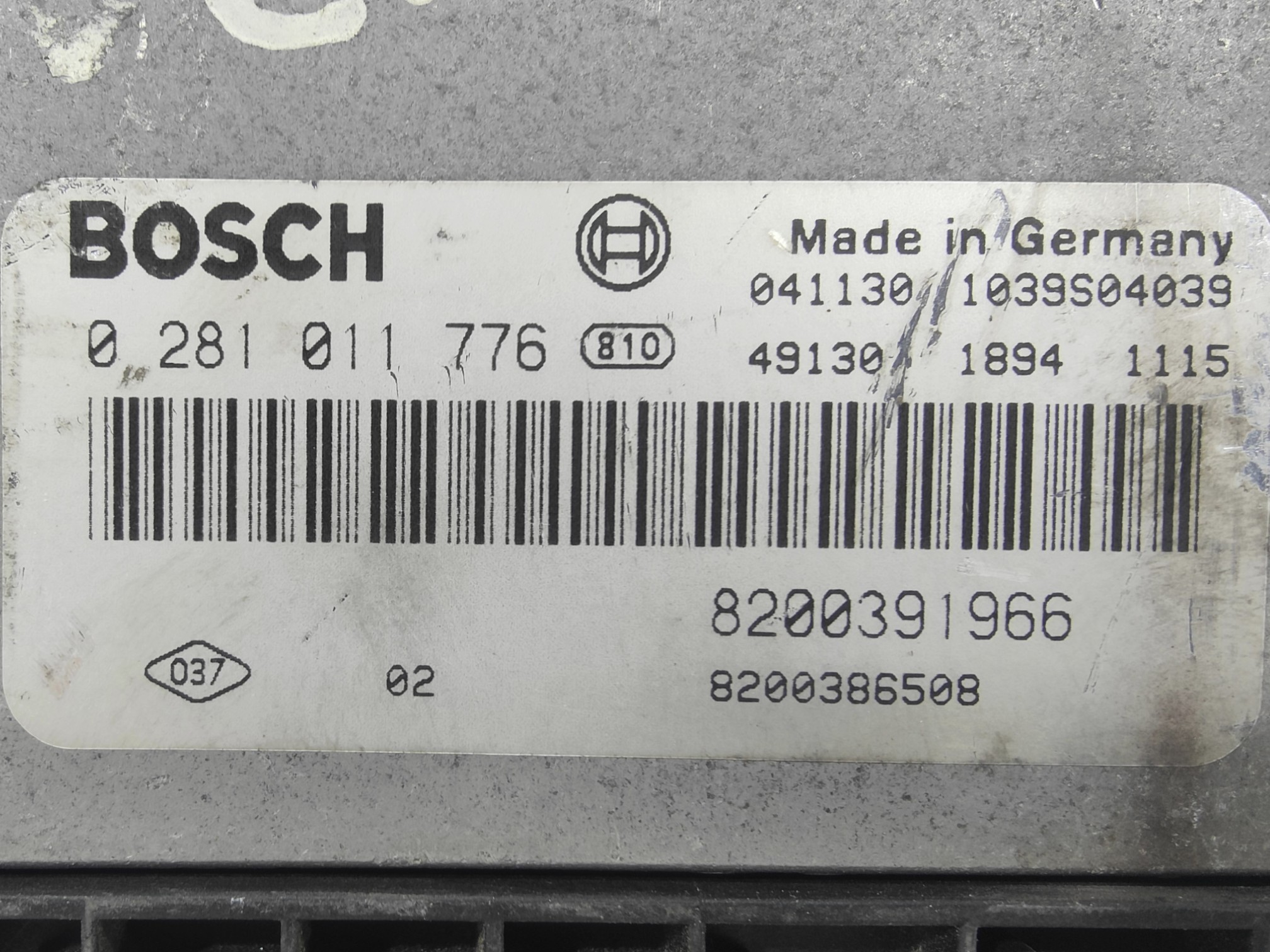 ECU de motor Renault MEGANE II SCENIC 1.9 DCI 120HP 2004, Ref: 8181-K3B12