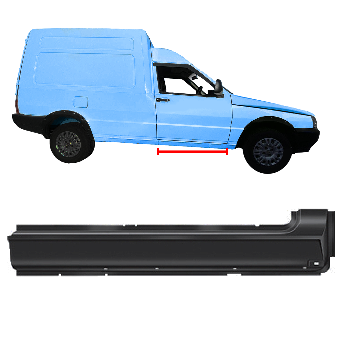 Zocalo Bajo Puerta Derecho Fiat Fiorino