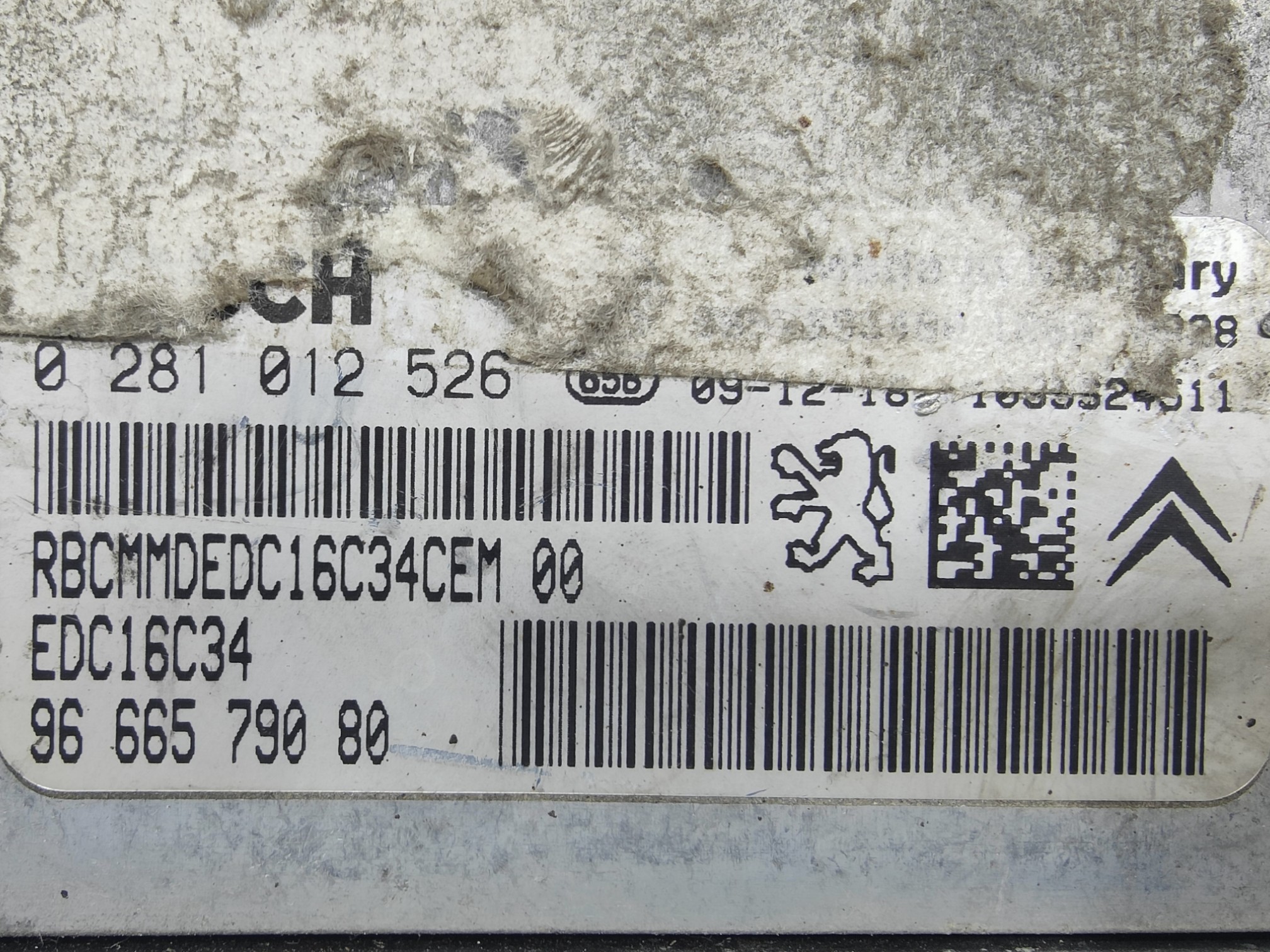 ECU de motor Peugeot 207 1.4 HDI 68HP 2009, Ref: 8196-K3C12