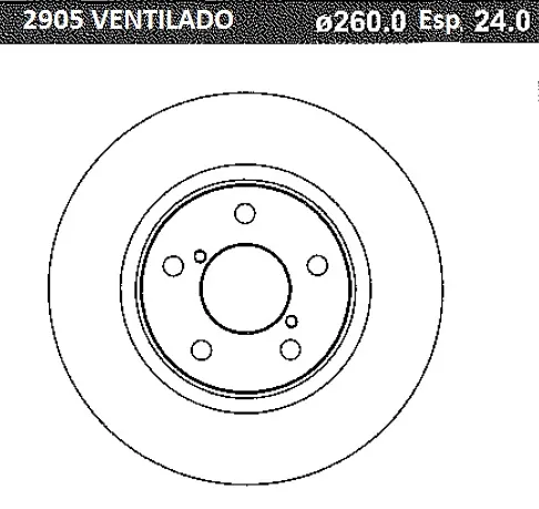 DISCO FRENO (260mm) DEL SUBARU LEGACY 89