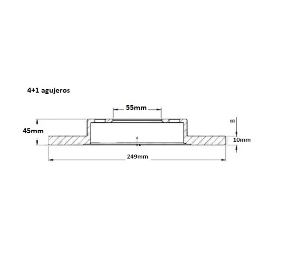 DISCO FRENO (249mm) TRA JAC E-S1 (SOLIDO)