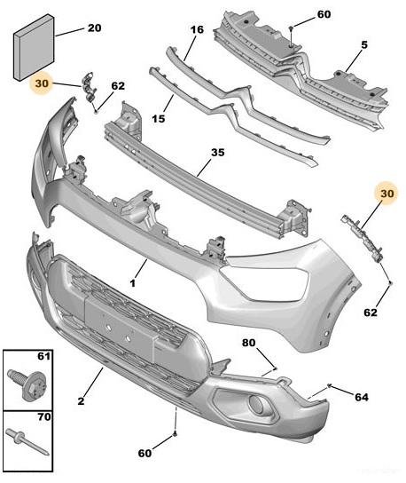 Soporte de paragolpes delantero izquierdo