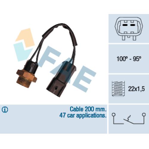 BULBO ELECTRO CHEVROLET KADETT 1.6 1.8 2. CON CABLE DE 10CM. Y FICHA DE 2 PATAS 100/95º