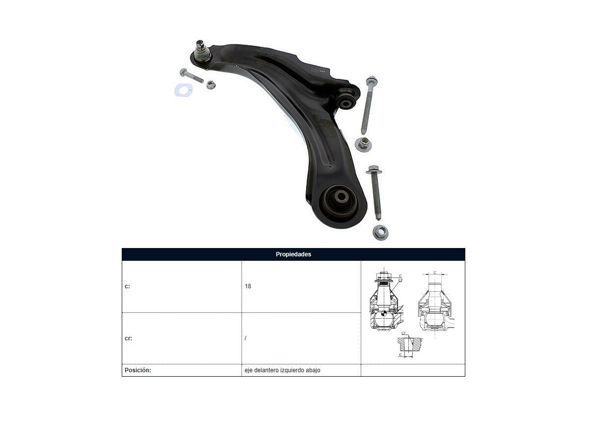 Parilla De Suspension Delantera Renault Clio 12-25 Der