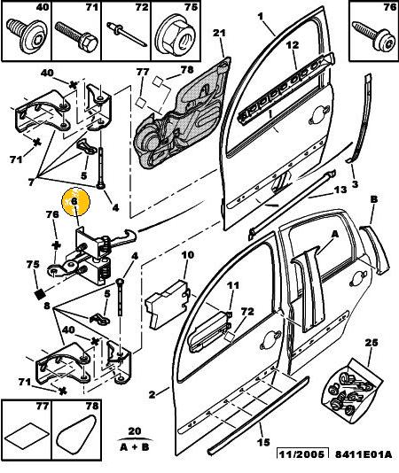 LIMITADOR DE PUERTA CITROEN C3 DELANTERO [ORIGINAL PSA]