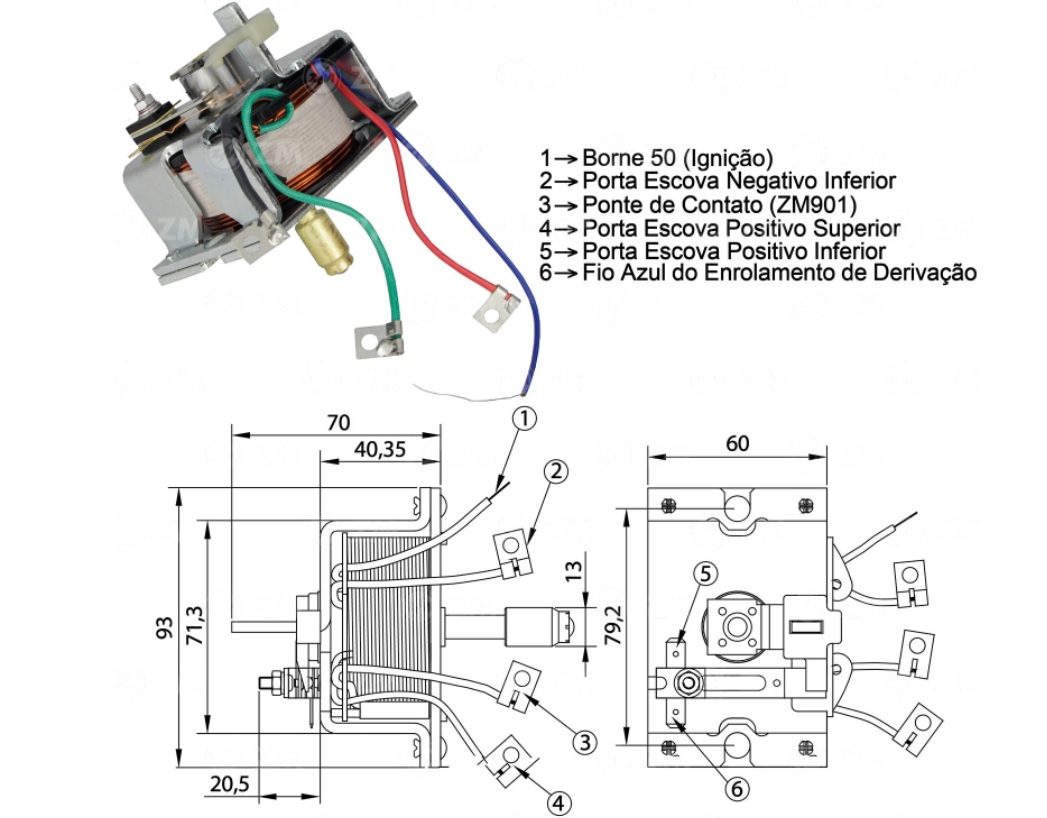 RELAY ARRARNQUE FKB SCANIA VOLVO24v-6 con. ZM902