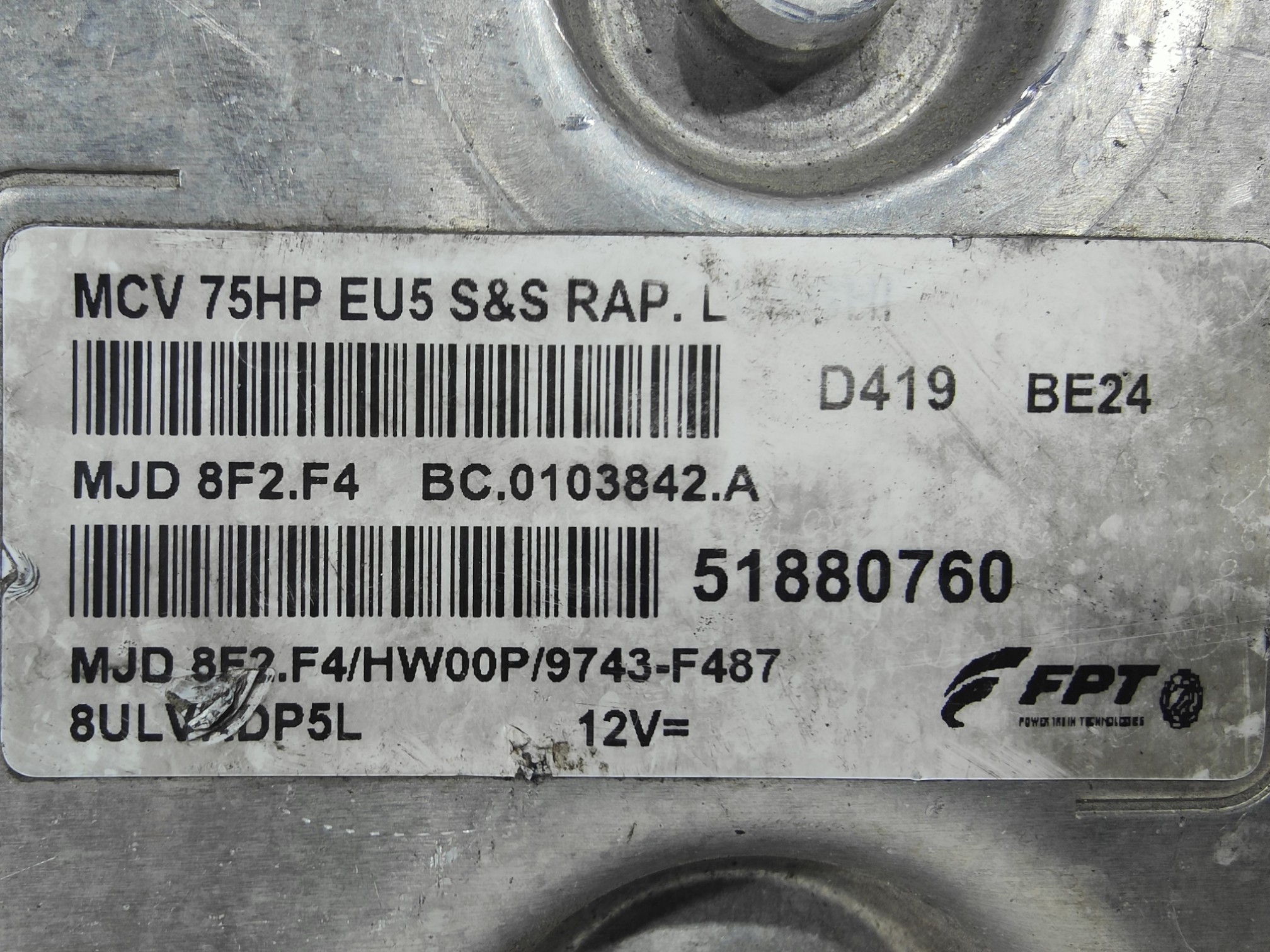 ECU de motor Fiat CUBO 1.3 D 55KW MCV 75HP MULTIJET , Ref: 8341-K3C12