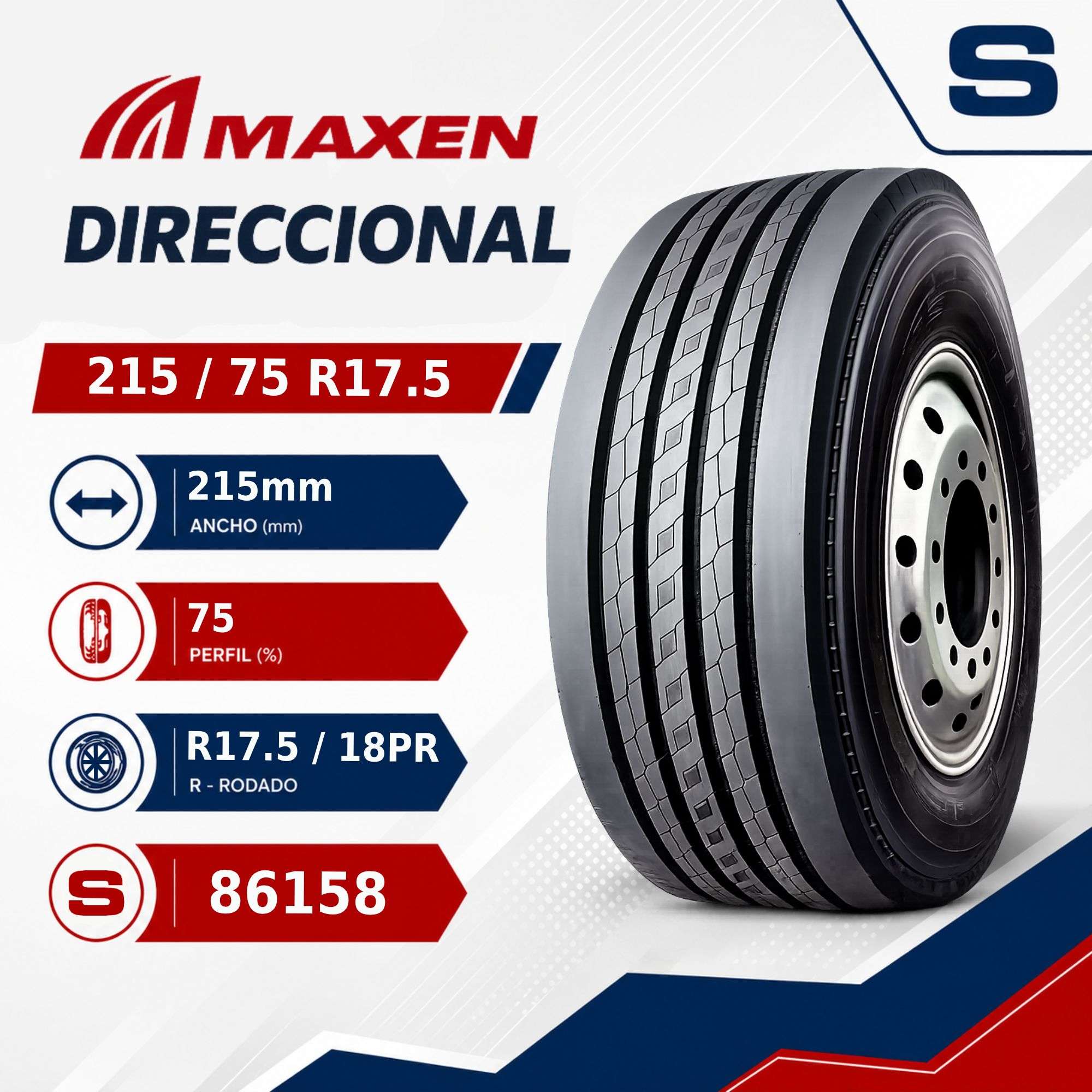 NEUMATICO 215/75 R17.5 18PR DIRECCIONAL MAXEN S559