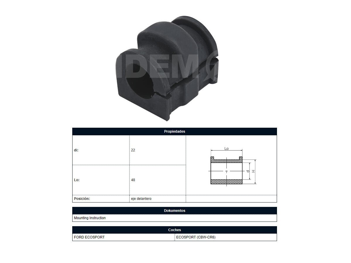 Buje Ford Ecosport 05-25 Der/Izq