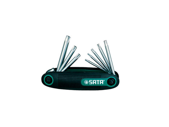 JUEGO DE 8 PIEZAS SATA DE LLAVES TORX PLEGABLES