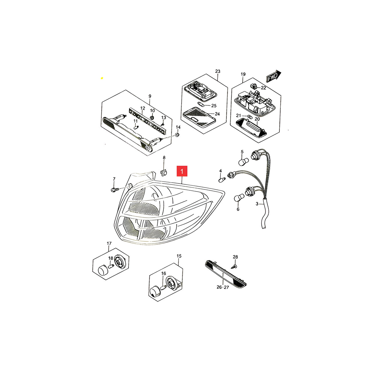 FARO TRASERO IZQ. -ORIGINAL-