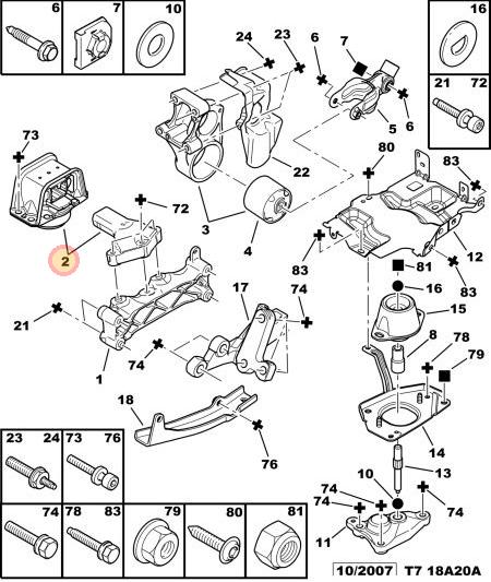 PATA SOPORTE DE MOTOR CITROEN PEUGEOT 308 1.4 16V EP6 LADO DERECHO FEBI [FEBI BILSTEIN]