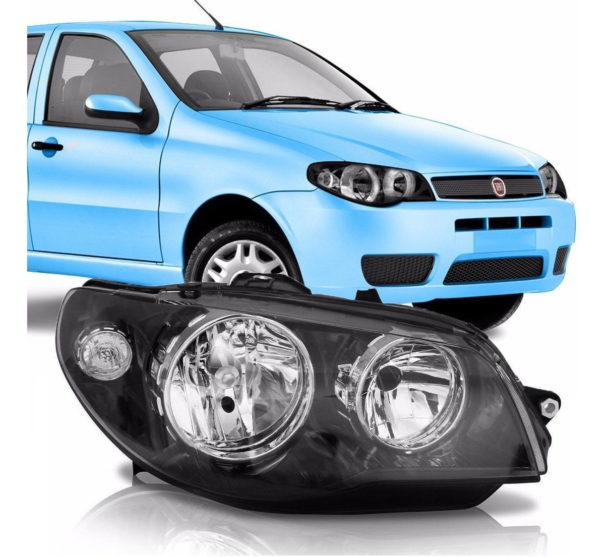 Semioptica Derecha Fiat Palio 2005 / 2007  Economy 2014 /..  Weekend 2004 / 2008 Fondo Negro  Aro Cromado