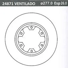 DISCO FRENO (277mm) DEL NISSAN D21 (4WD)