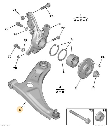 BASTIDOR DE SUSPENSION CITROEN NEW C3 2023 EN ADELANTE IZQUIERDO [ORIGINAL PSA]
