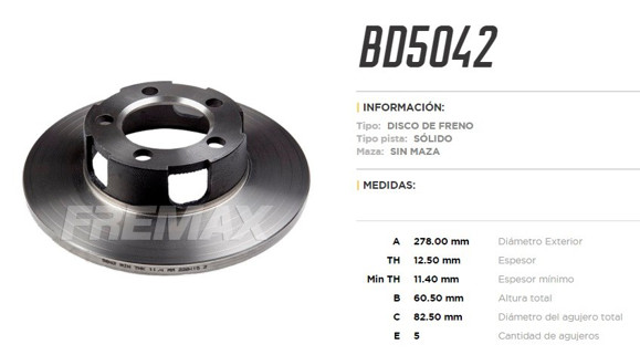 DISCO DE FRENO FORD FALCON 1969-1991