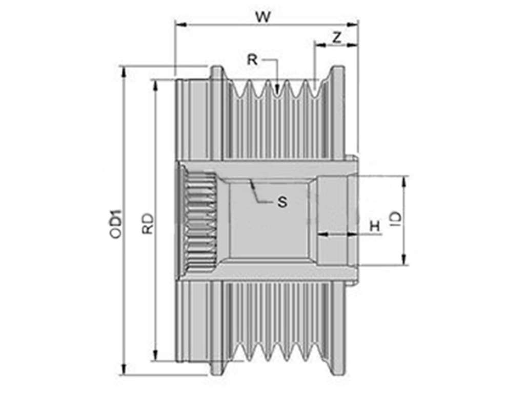 POLEA ALTERNADOR PE 208/301/EXPERT/CI C-ELYSEE 1.6 6PK LIBRE