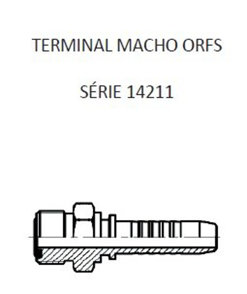MACHO RECTO 1.7/16"ORFS X 16 MANG. 1" PLANO C/ORRING