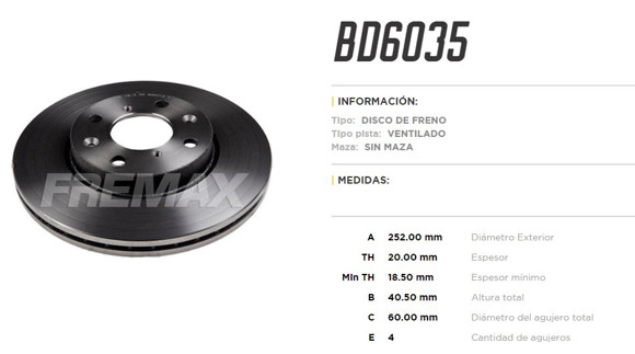 DISCO DE FRENO SUZUKI SWIFT 1.3 2005-2012/1.5 2007-2011