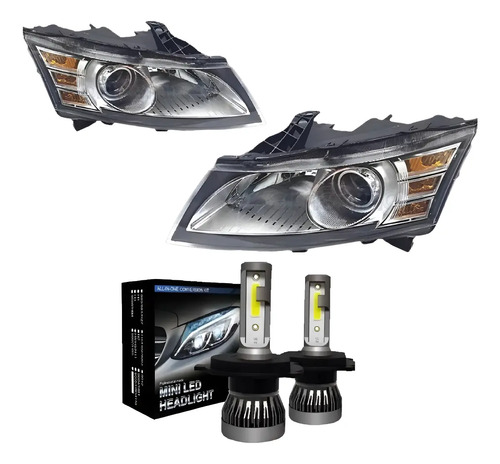 Kit Semiopticas Byd E6 Con Lamparas Led H7 Luces Corta Larga