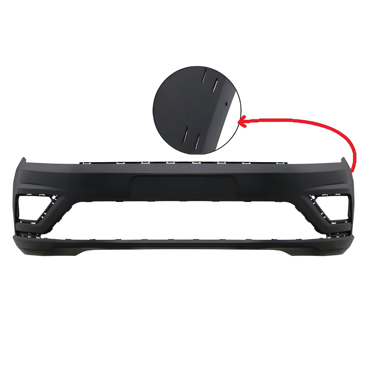PARAGOLPE DELT. NEGRO LISO S/REJILLA CENTRAL C/AGUJ. FENDER