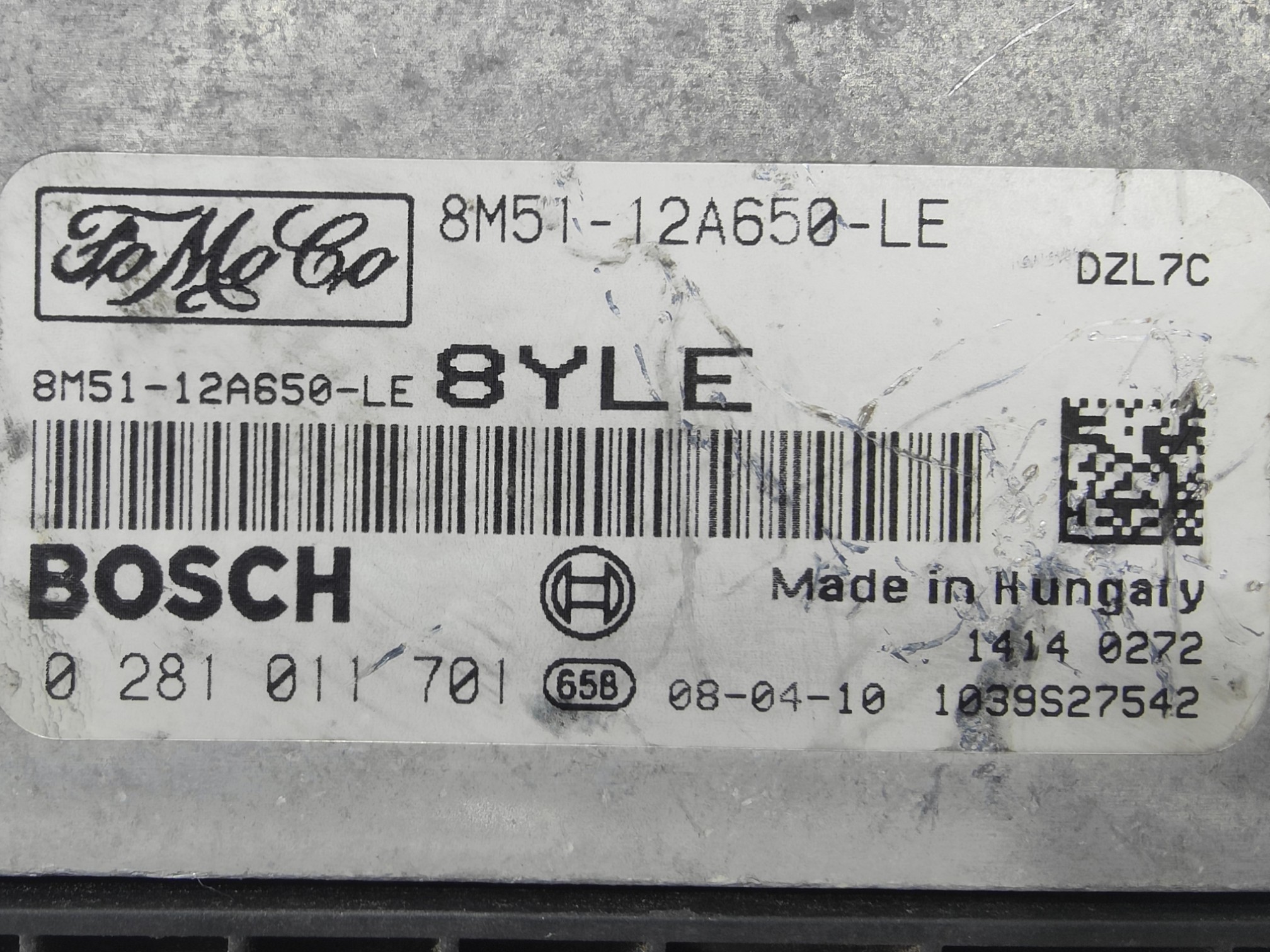 ECU de motor Ford FOCUS C-MAX 1.6 TDCI 2008, Ref: 11098-K3C5