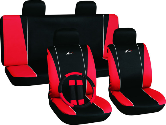KIT JUEGO DE FUNDAS CUBRE ASIENTO + CUBRE VOLANTE