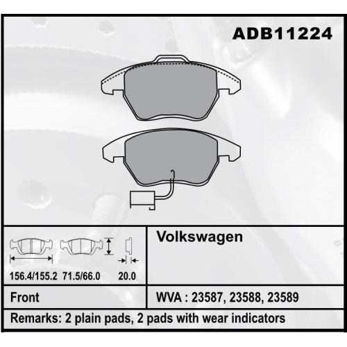 JGO. PASTILLAS FRENO VW GOLF 2006...2013 VENTO 2006... PASSAT I A3  1M(23587/88/89)