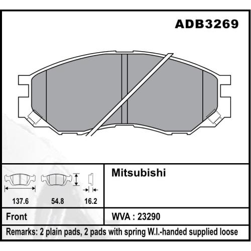 JGO. PASTILLAS FRENO MITSUBISHI L200 98... SPACE RUNNER COMLINE 137X55X16MM