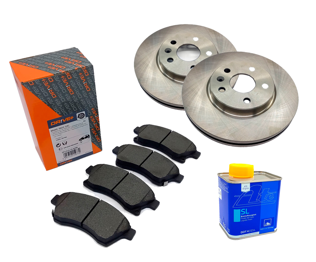 KIT DISCOS, PASTILLAS Y LIQUIDO FRENO DELANTERO CRUZE 1.8 16V 2010 / 2016