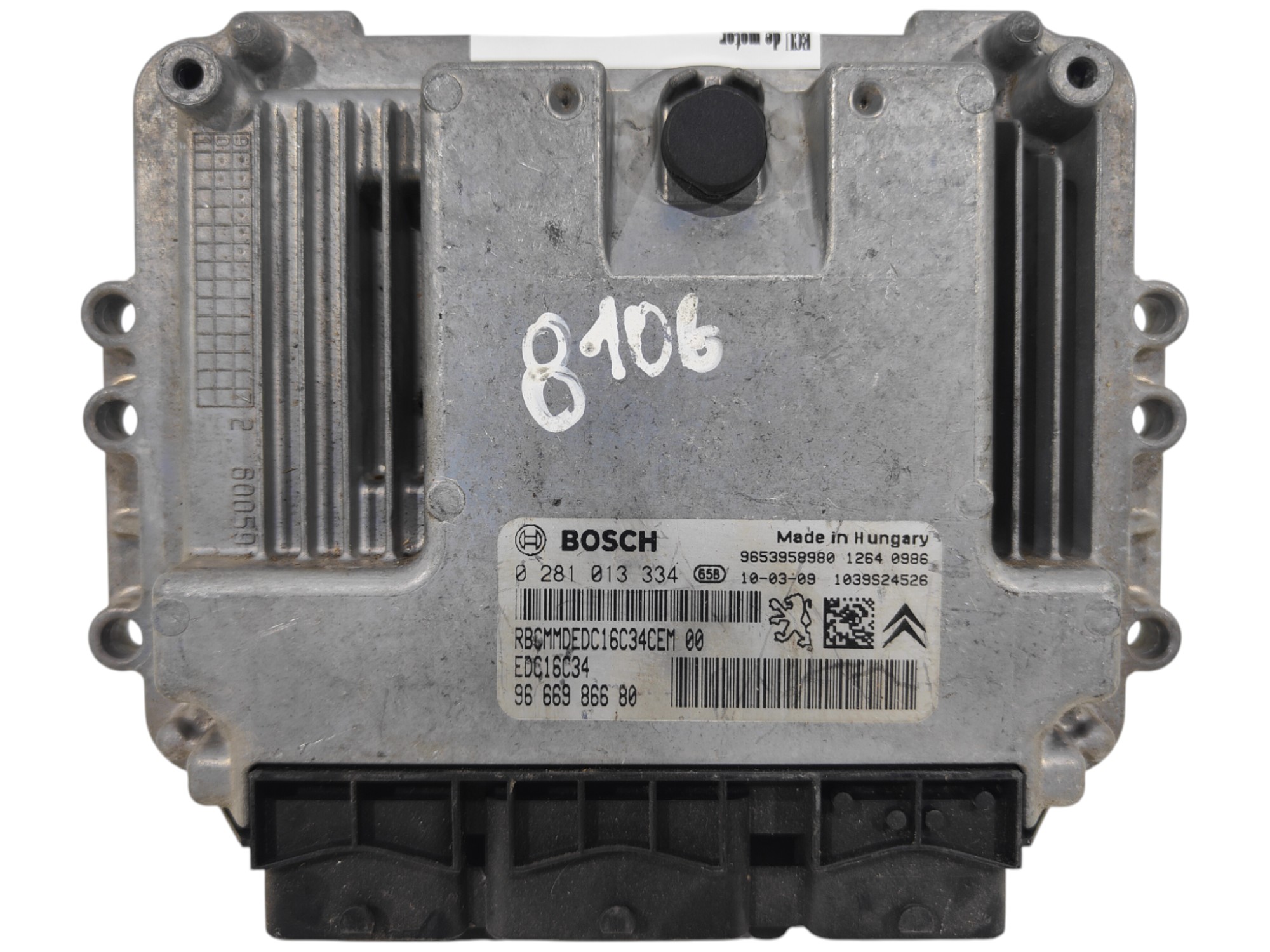 ECU de motor Peugeot Citroen 1.6 HDI , Ref: 8106-K3B2