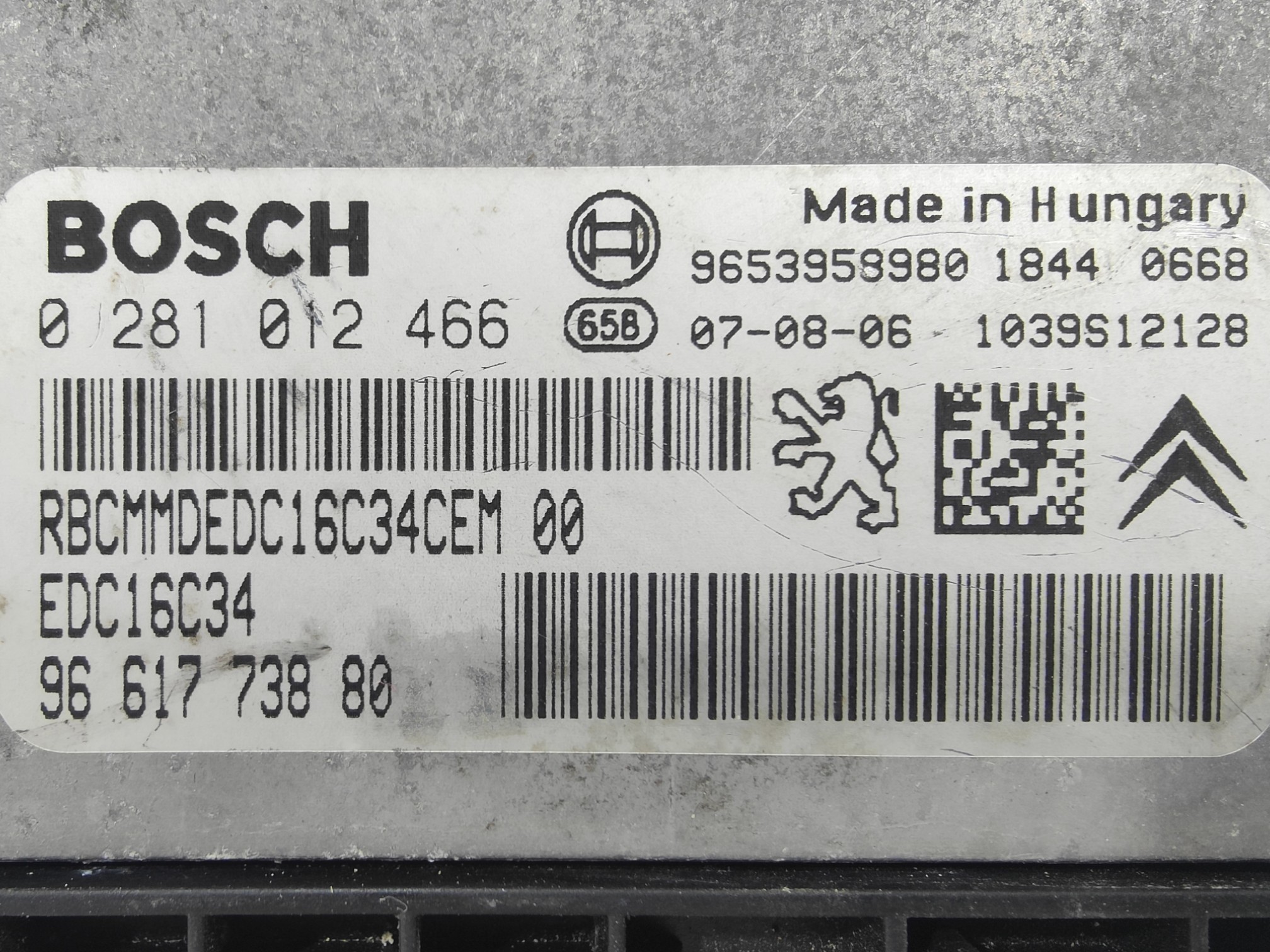 ECU de motor Citroen XSARA PICASSO 2007, Ref: 11058-K3C9
