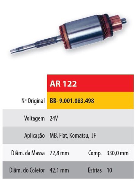 INDUCIDO 24V MERCEDES BENZ/FIAT/KOMATSU/JF(330X72,8X10X42,1)