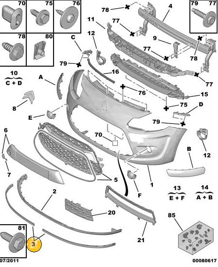 MOLDURA PARAGOLPE DELANTERO CITROEN C3 DESDE 2011 EN ADELANTE SPOILER [EXXEL TURQUIA]