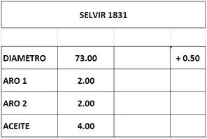 Juego de aros de pistón